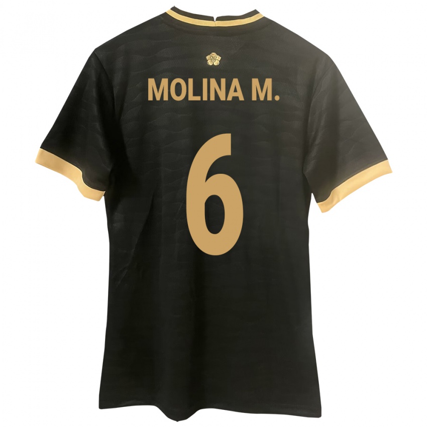 Mujer Camiseta Panamá Mariana Molina #6 Negro 2ª Equipación 24-26 La Camisa México