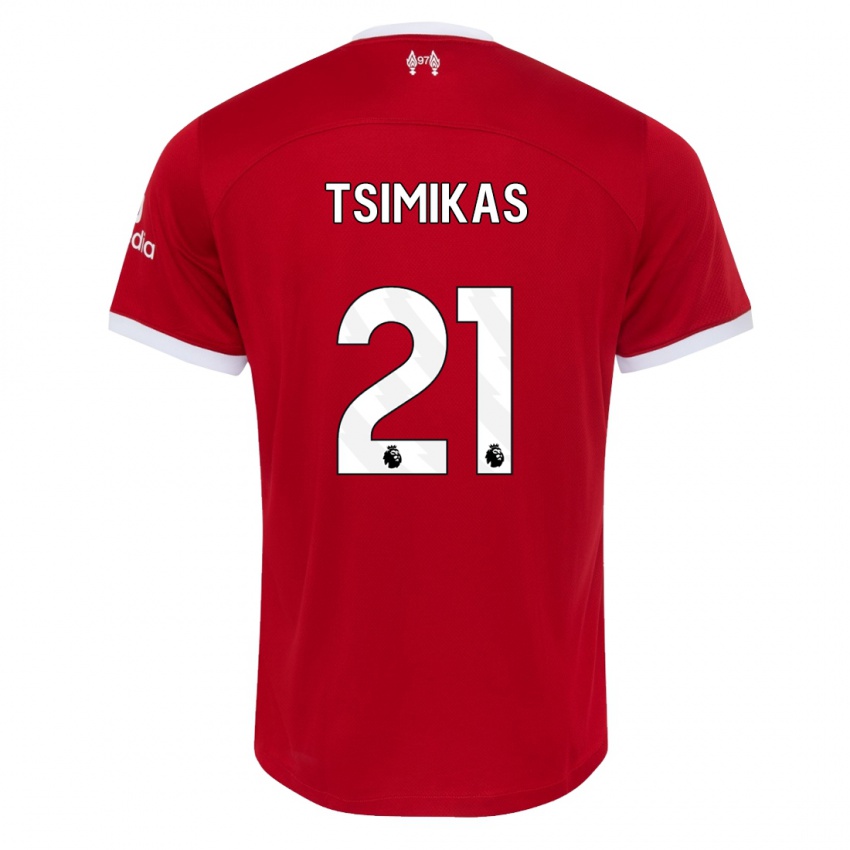Niño Camiseta Konstantinos Tsimikas #21 Rojo 1ª Equipación 2023/24 La Camisa México