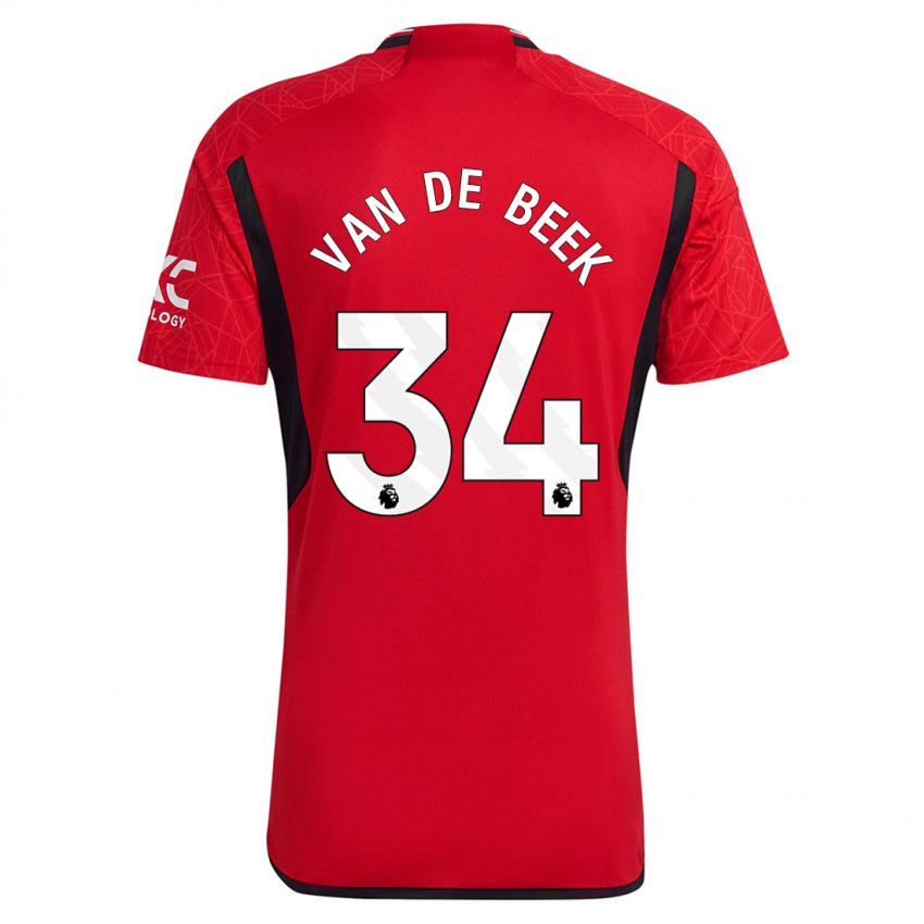 Niño Camiseta Donny Van De Beek #34 Rojo 1ª Equipación 2023/24 La Camisa México