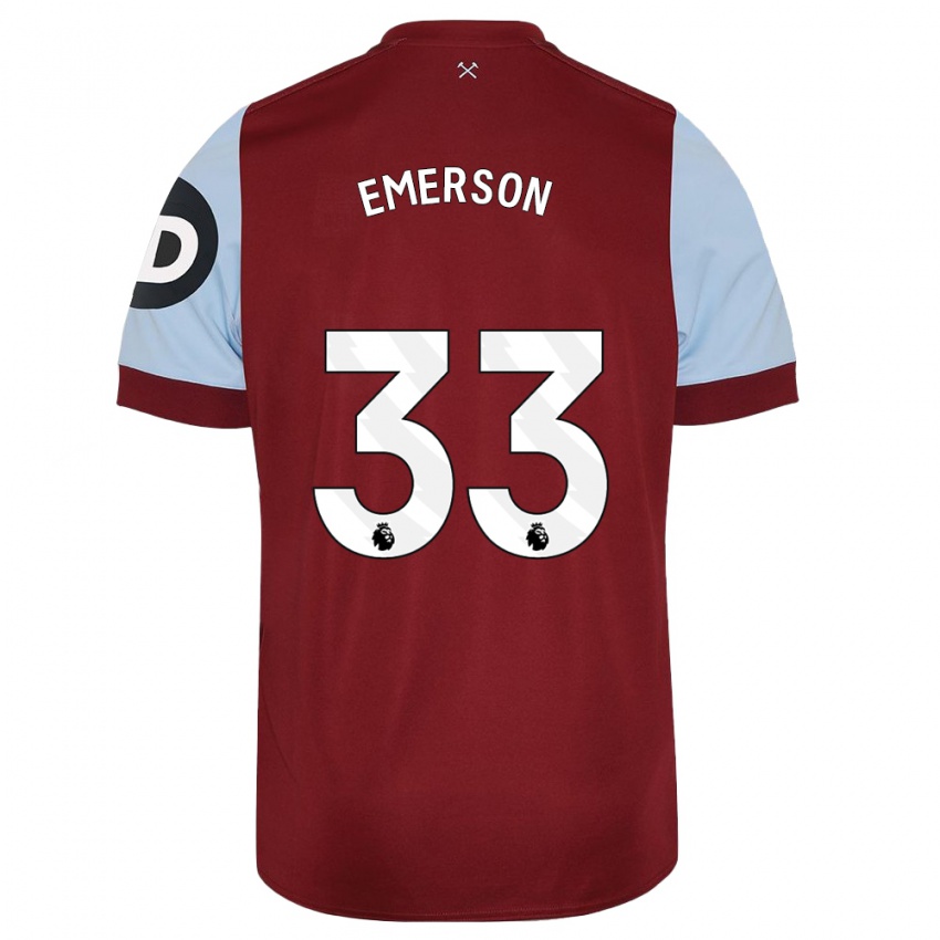 Niño Camiseta Emerson Palmieri #33 Granate 1ª Equipación 2023/24 La Camisa México