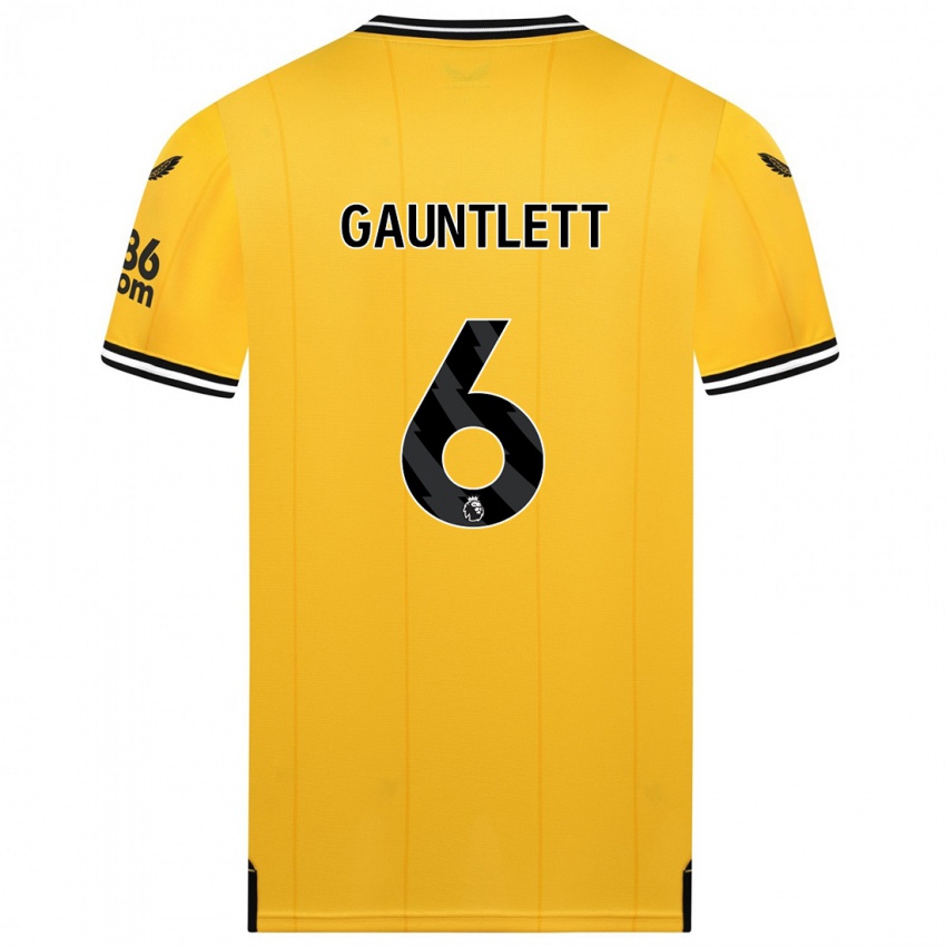 Niño Camiseta Maz Gauntlett #6 Amarillo 1ª Equipación 2023/24 La Camisa México