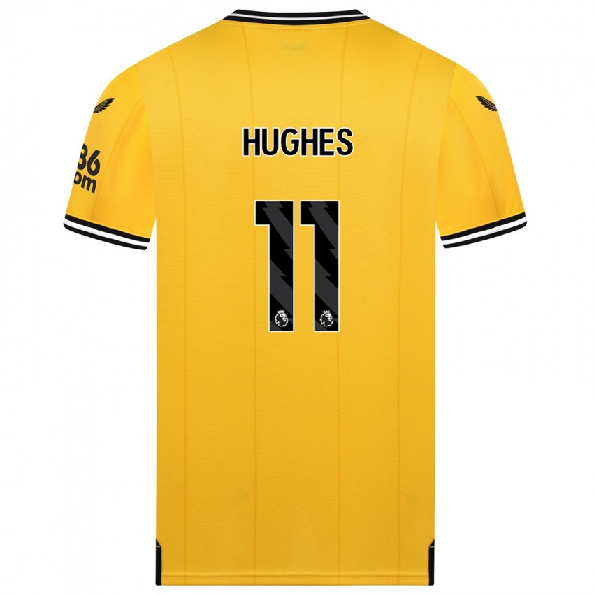Niño Camiseta Amber Hughes #11 Amarillo 1ª Equipación 2023/24 La Camisa México