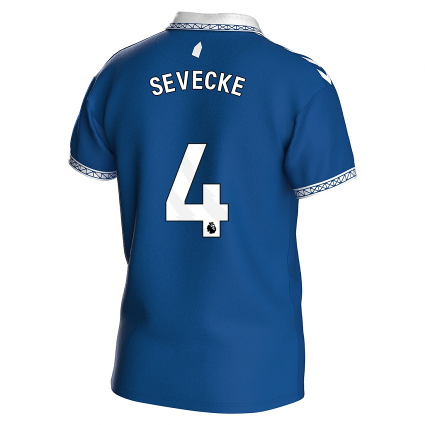 Niño Camiseta Rikke Sevecke #4 Azul Real 1ª Equipación 2023/24 La Camisa México