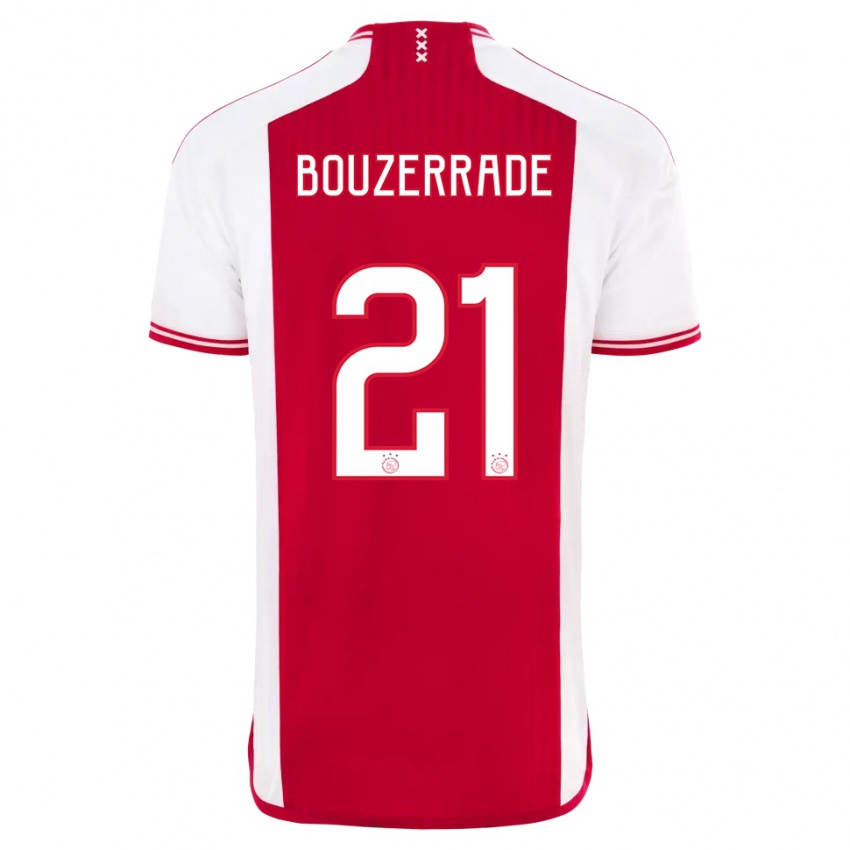 Niño Camiseta Zaina Bouzerrade #21 Rojo Blanco 1ª Equipación 2023/24 La Camisa México