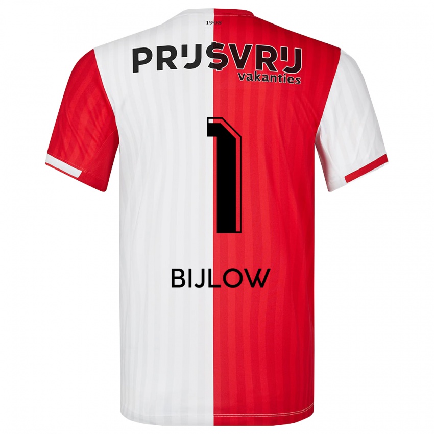 Niño Camiseta Justin Bijlow #1 Rojo Blanco 1ª Equipación 2023/24 La Camisa México