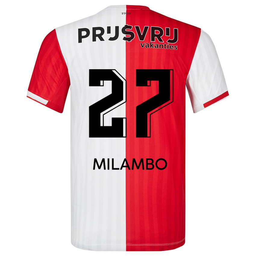 Niño Camiseta Antoni Milambo #27 Rojo Blanco 1ª Equipación 2023/24 La Camisa México