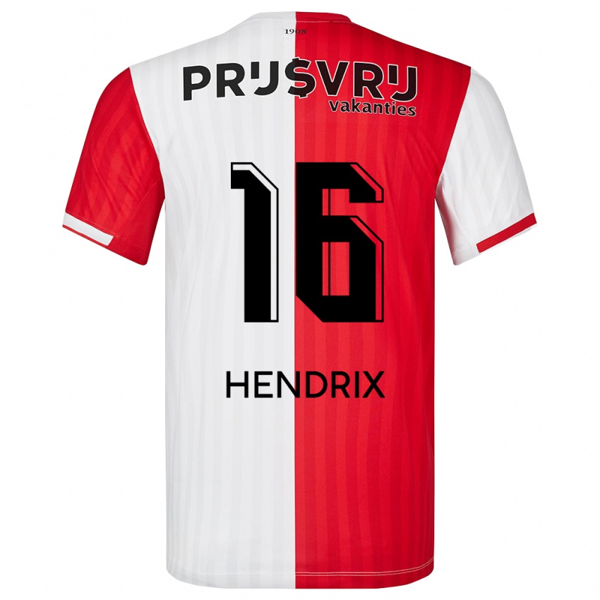 Niño Camiseta Jorrit Hendrix #16 Rojo Blanco 1ª Equipación 2023/24 La Camisa México