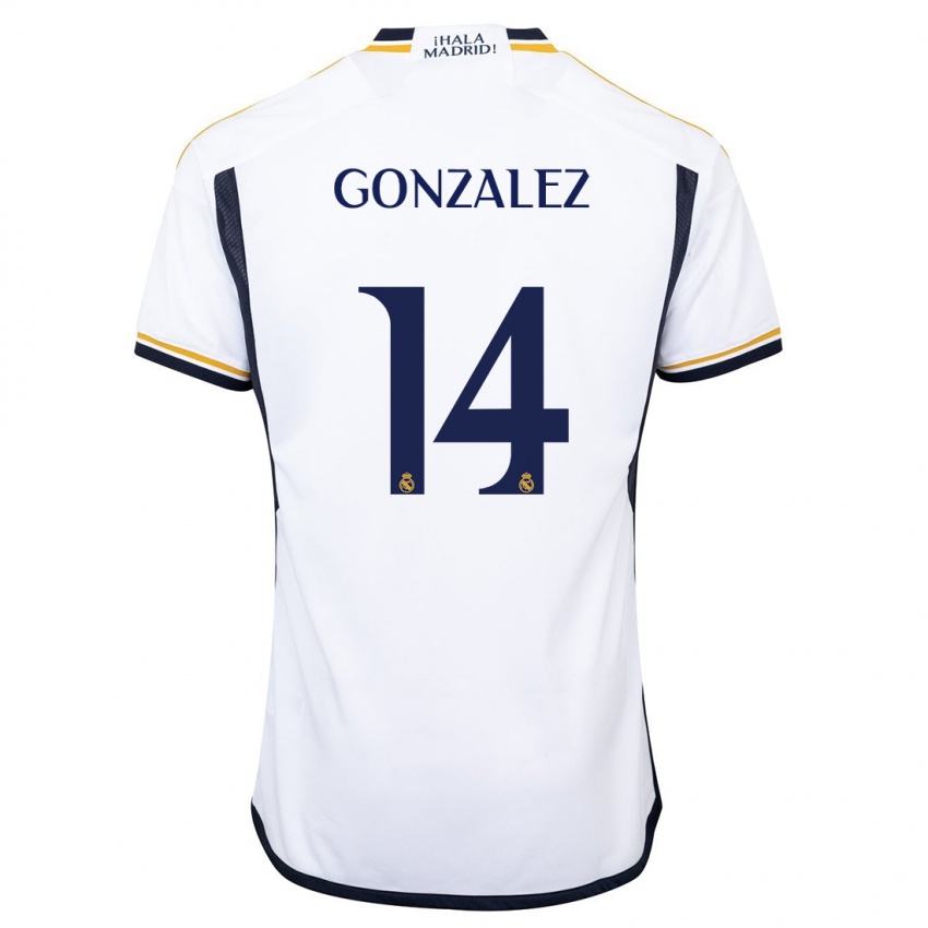 Niño Camiseta David Gonzalez #14 Blanco 1ª Equipación 2023/24 La Camisa México