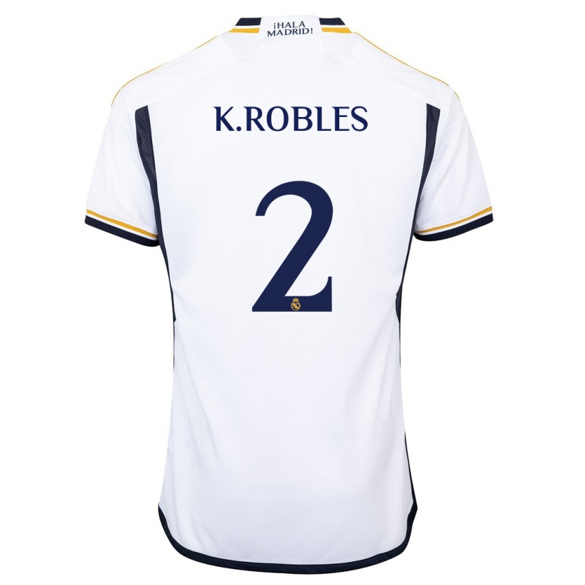 Niño Camiseta Kenti Robles #2 Blanco 1ª Equipación 2023/24 La Camisa México