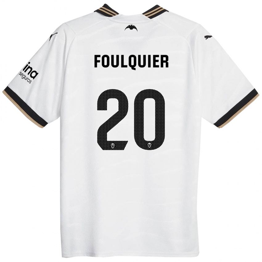 Niño Camiseta Dimitri Foulquier #20 Blanco 1ª Equipación 2023/24 La Camisa México