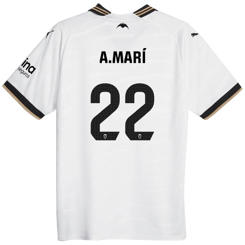 Niño Camiseta Alberto Marí #22 Blanco 1ª Equipación 2023/24 La Camisa México