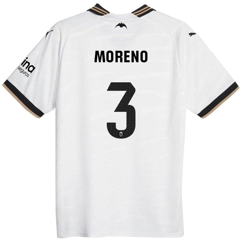 Niño Camiseta Diego Moreno #3 Blanco 1ª Equipación 2023/24 La Camisa México