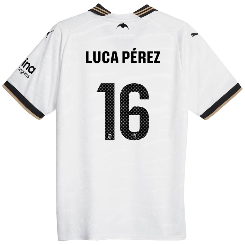 Niño Camiseta Simón Luca Pérez #16 Blanco 1ª Equipación 2023/24 La Camisa México