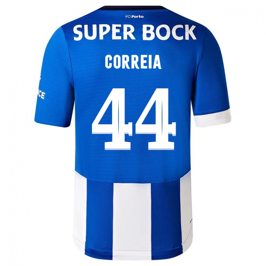 Niño Camiseta Romain Correia #44 Azul Blanco 1ª Equipación 2023/24 La Camisa México