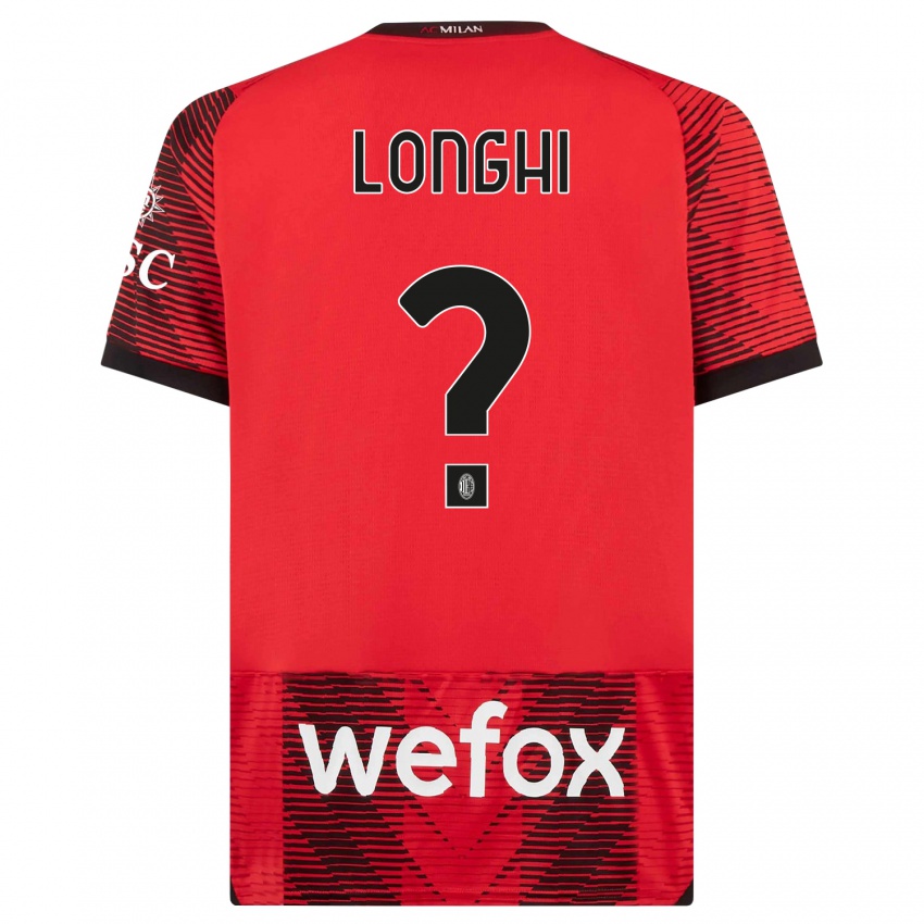 Niño Camiseta Jordan Longhi #0 Negro Rojo 1ª Equipación 2023/24 La Camisa  México