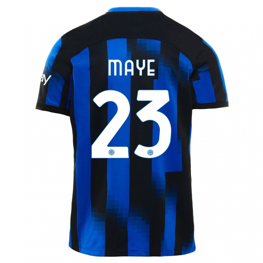 Niño Camiseta Yvan Maye #23 Azul Negro 1ª Equipación 2023/24 La Camisa México