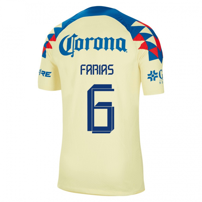 Niño Camiseta Janelly Farias #6 Amarillo 1ª Equipación 2023/24 La Camisa México