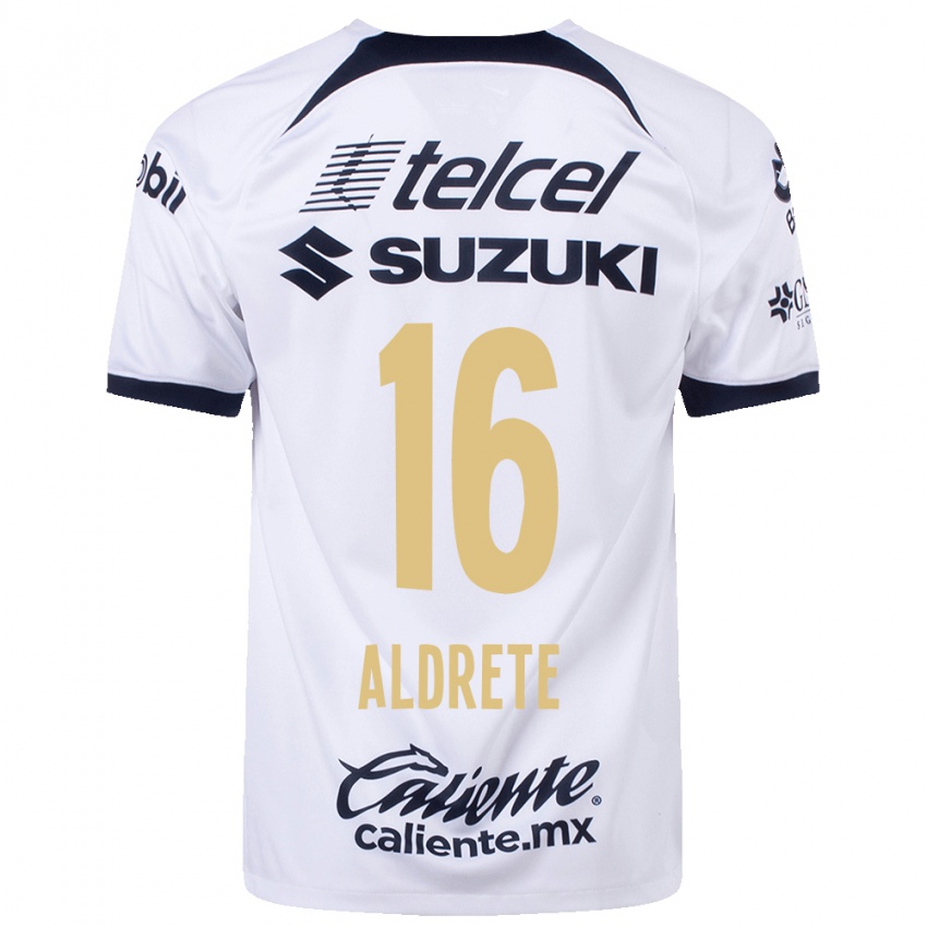 Niño Camiseta Adrian Aldrete #16 Blanco 1ª Equipación 2023/24 La Camisa México