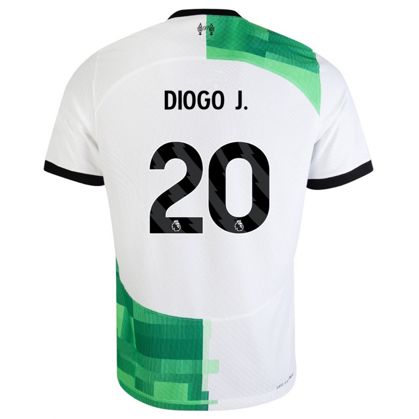 Niño Camiseta Diogo Jota #20 Blanco Verde 2ª Equipación 2023/24 La Camisa México