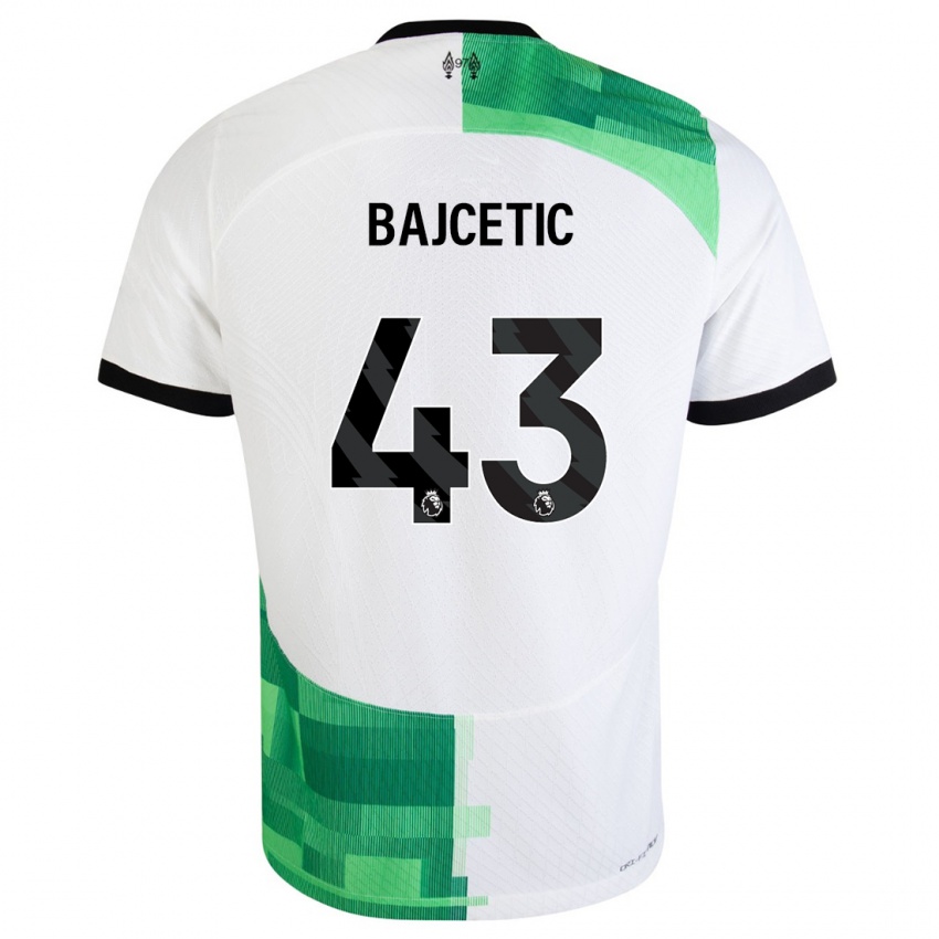 Niño Camiseta Stefan Bajcetic #43 Blanco Verde 2ª Equipación 2023/24 La Camisa México