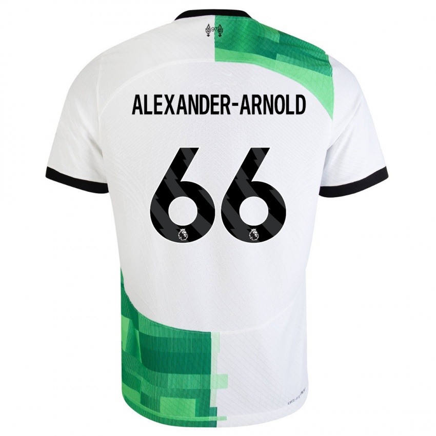 Niño Camiseta Trent Alexander-Arnold #66 Blanco Verde 2ª Equipación 2023/24 La Camisa México