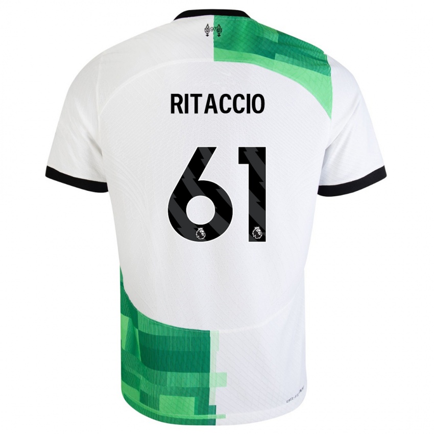 Niño Camiseta Matteo Ritaccio #61 Blanco Verde 2ª Equipación 2023/24 La Camisa México