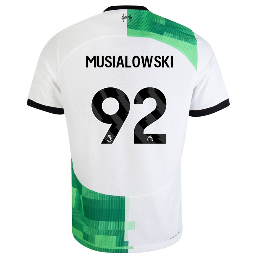 Niño Camiseta Mateusz Musialowski #92 Blanco Verde 2ª Equipación 2023/24 La Camisa México