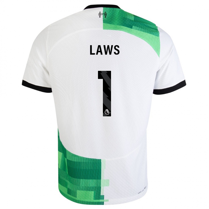 Niño Camiseta Rachael Laws #1 Blanco Verde 2ª Equipación 2023/24 La Camisa México