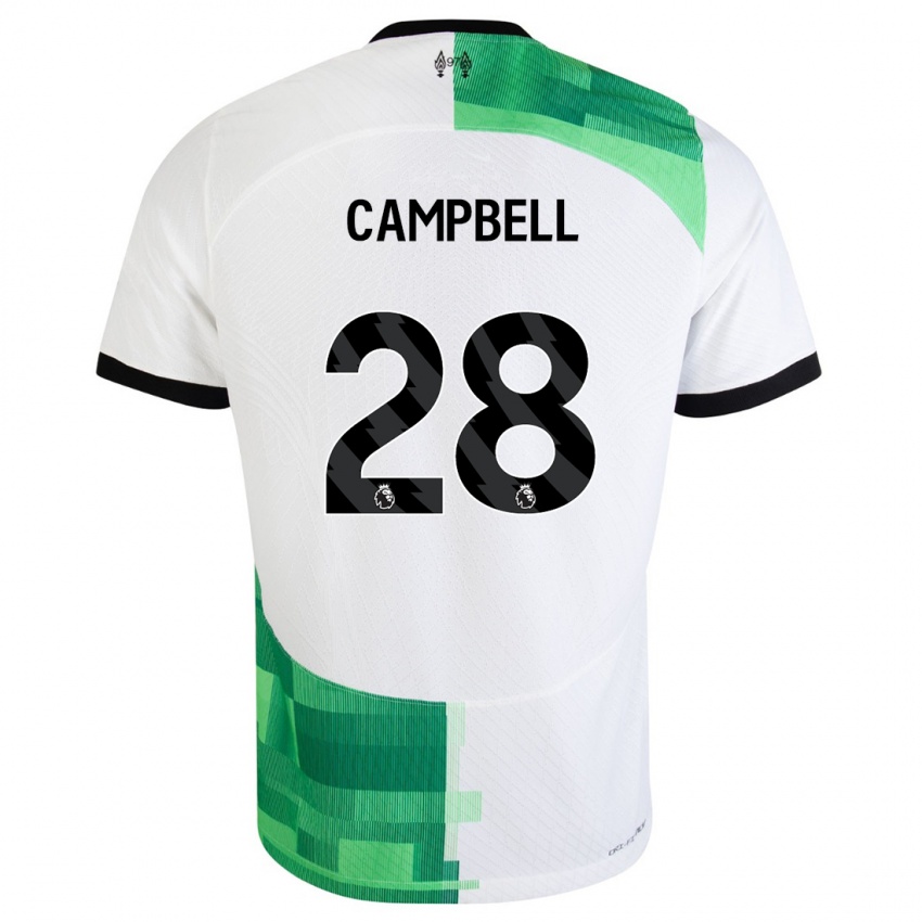 Niño Camiseta Megan Campbell #28 Blanco Verde 2ª Equipación 2023/24 La Camisa México