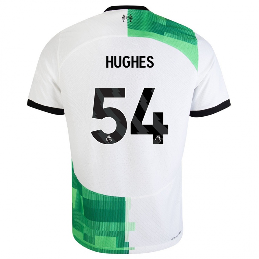 Niño Camiseta Liam Hughes #54 Blanco Verde 2ª Equipación 2023/24 La Camisa México