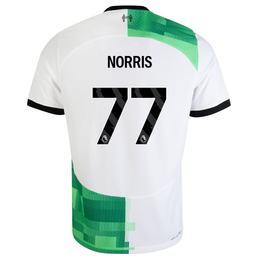 Niño Camiseta James Norris #77 Blanco Verde 2ª Equipación 2023/24 La Camisa México