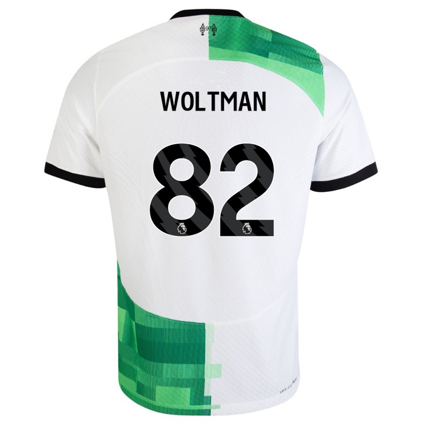 Niño Camiseta Max Woltman #82 Blanco Verde 2ª Equipación 2023/24 La Camisa México