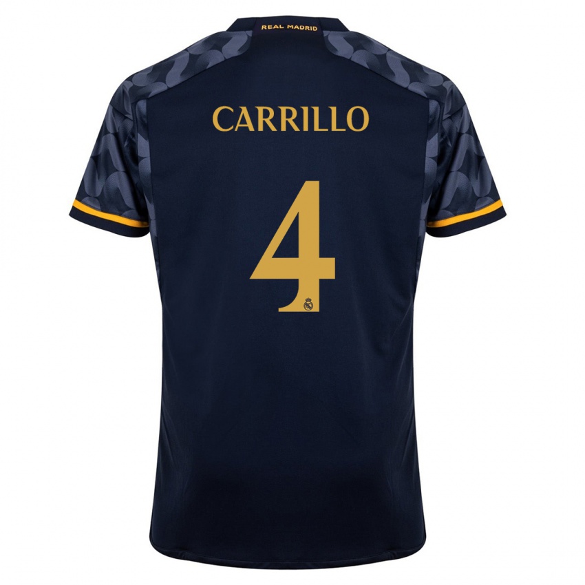 Niño Camiseta Alvaro Carrillo #4 Azul Oscuro 2ª Equipación 2023/24 La Camisa México
