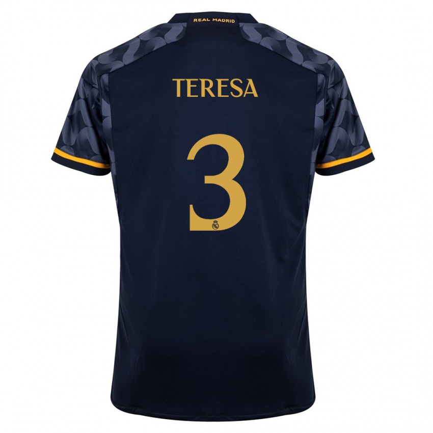 Niño Camiseta Teresa Abelleira #3 Azul Oscuro 2ª Equipación 2023/24 La Camisa México