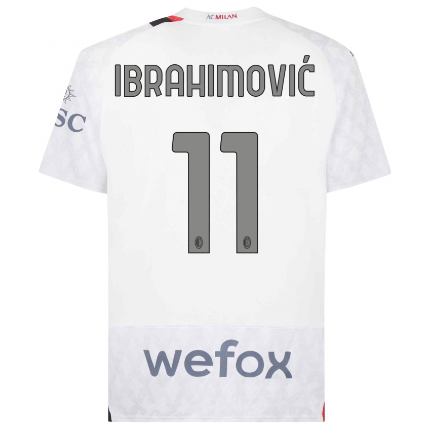 Niño Camiseta Zlatan Ibrahimovic #11 Blanco 2ª Equipación 2023/24 La Camisa México
