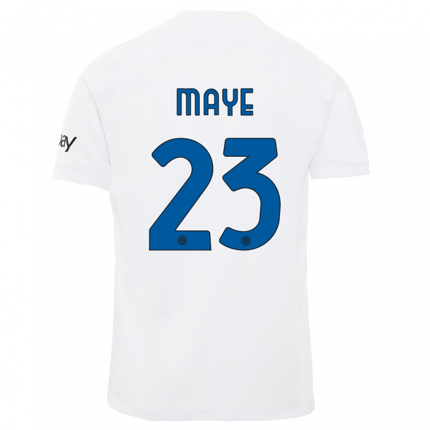 Niño Camiseta Yvan Maye #23 Blanco 2ª Equipación 2023/24 La Camisa México