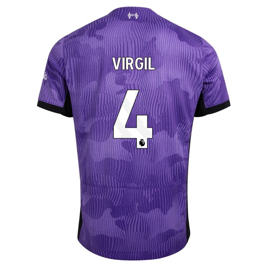 Niño Camiseta Virgil Van Dijk #4 Púrpura Equipación Tercera 2023/24 La Camisa México