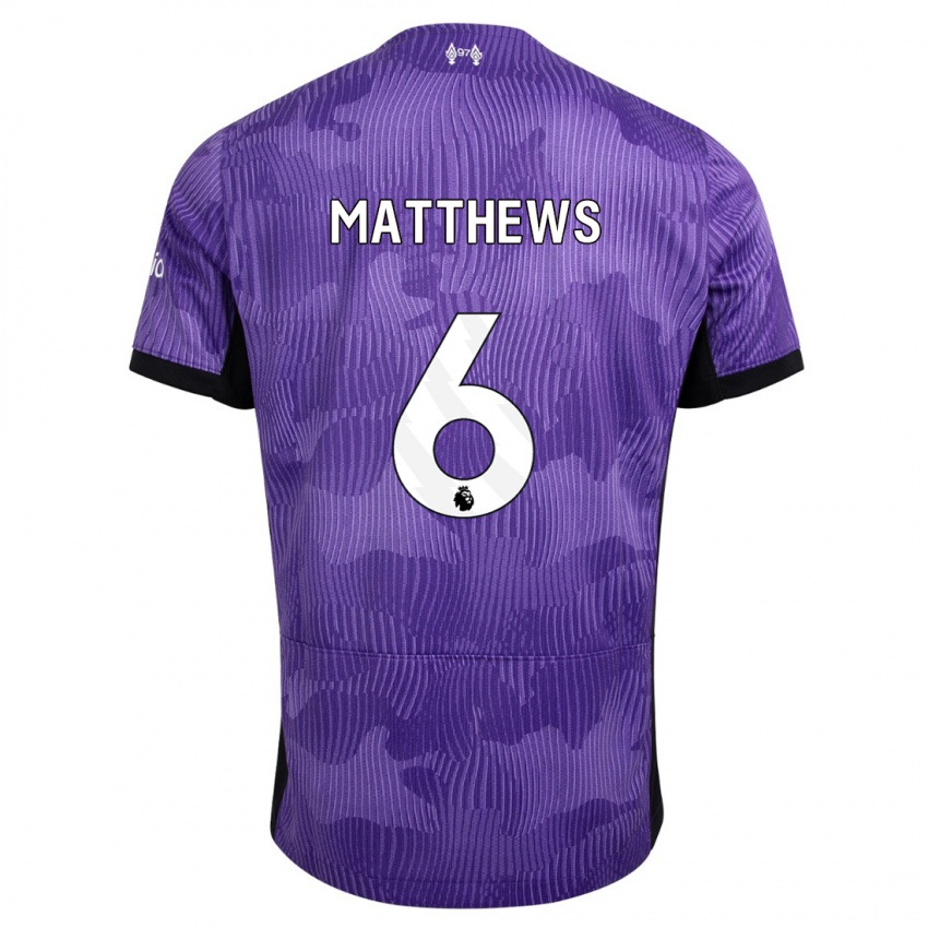 Niño Camiseta Jasmine Matthews #6 Púrpura Equipación Tercera 2023/24 La Camisa México