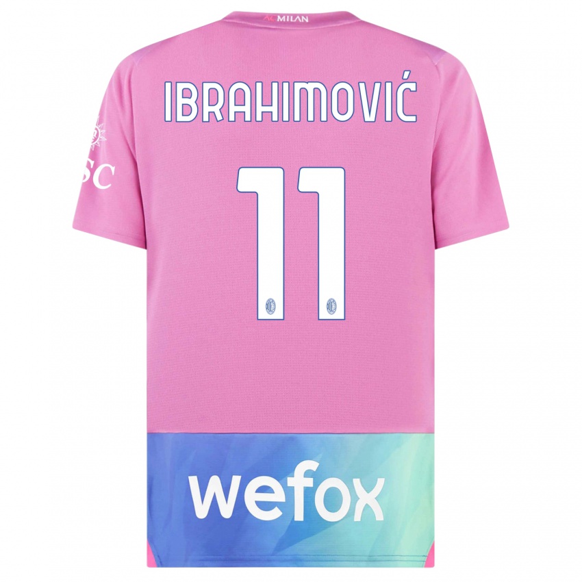 Niño Camiseta Zlatan Ibrahimovic #11 Rosado Morado Equipación Tercera 2023/24 La Camisa México