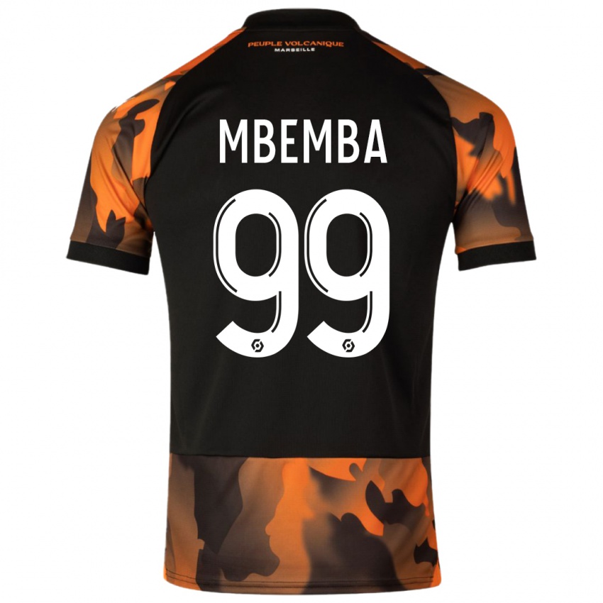 Niño Camiseta Chancel Mbemba #99 Negro Naranja Equipación Tercera 2023/24 La Camisa México