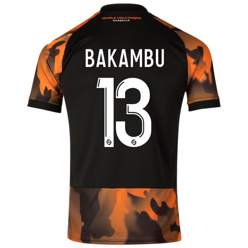 Niño Camiseta Cedric Bakambu #13 Negro Naranja Equipación Tercera 2023/24 La Camisa México