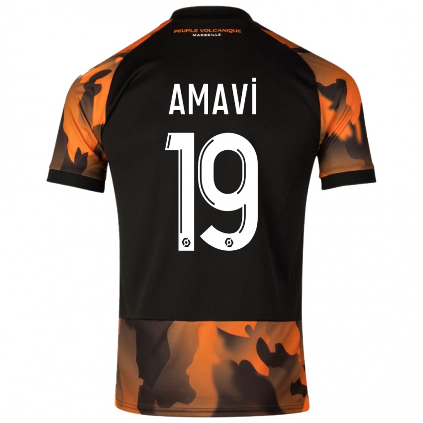 Niño Camiseta Jordan Amavi #19 Negro Naranja Equipación Tercera 2023/24 La Camisa México