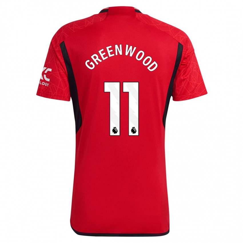 Hombre Camiseta Mason Greenwood #11 Rojo 1ª Equipación 2023/24 La Camisa México