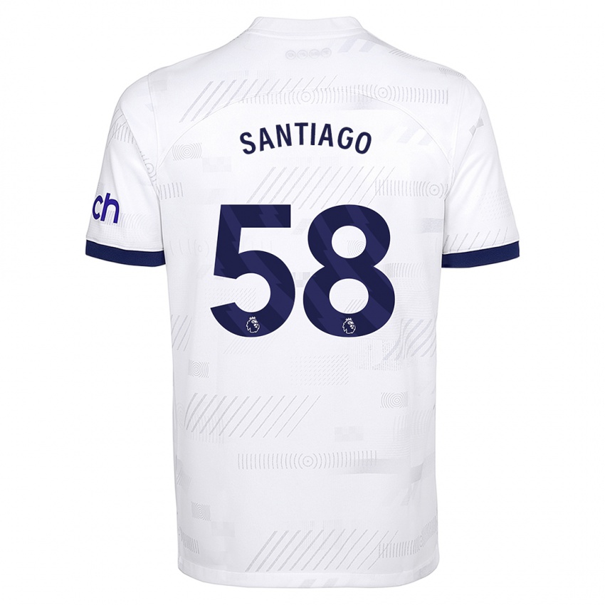 Hombre Camiseta Yago Santiago #58 Blanco 1ª Equipación 2023/24 La Camisa México