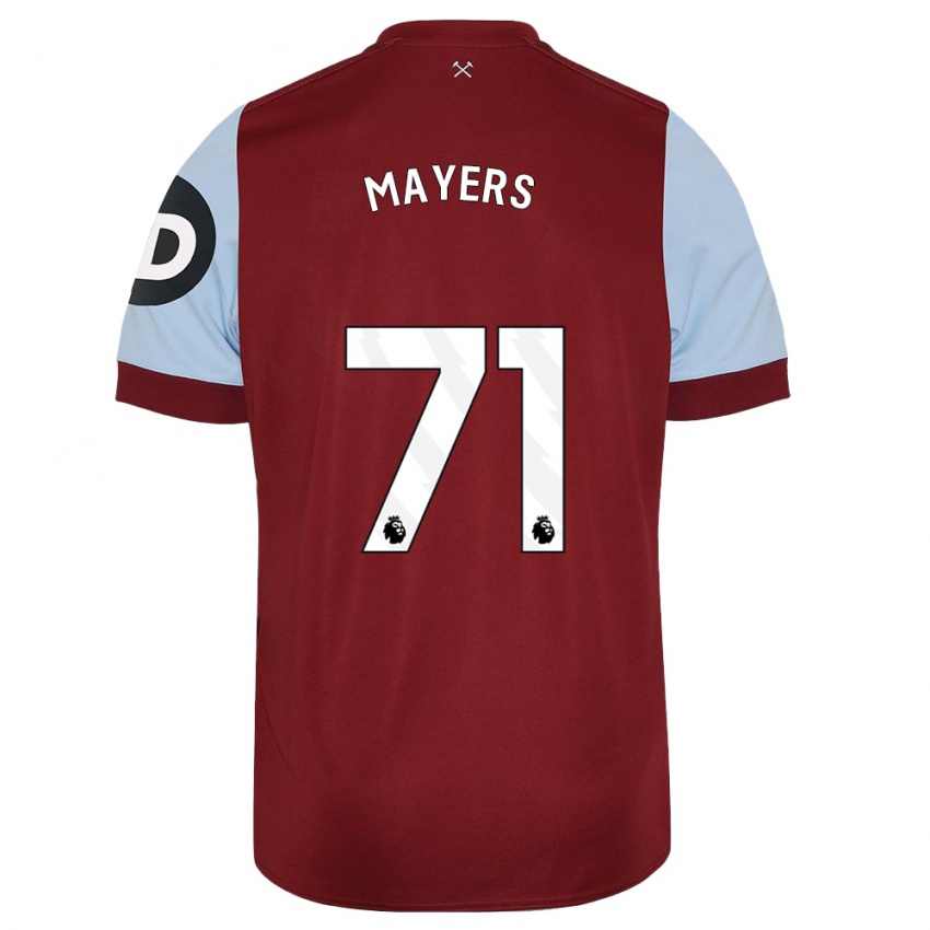 Hombre Camiseta Ezra Mayers #71 Granate 1ª Equipación 2023/24 La Camisa México