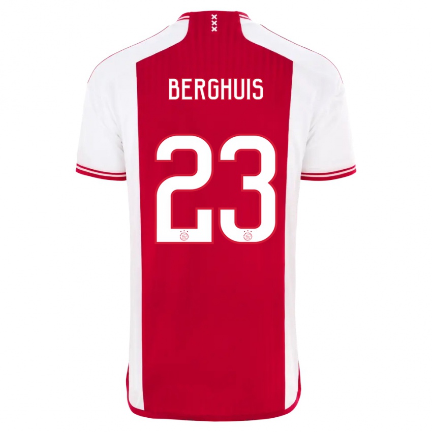 Hombre Camiseta Steven Berghuis #23 Rojo Blanco 1ª Equipación 2023/24 La Camisa México