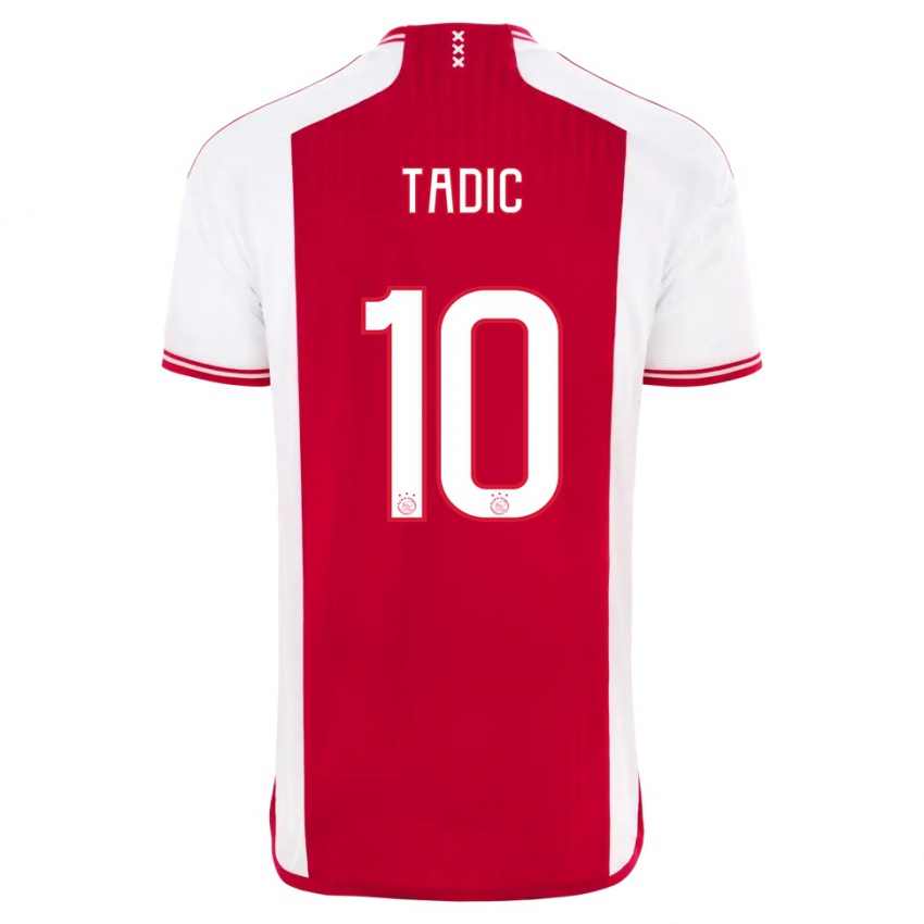 Hombre Camiseta Dusan Tadic #10 Rojo Blanco 1ª Equipación 2023/24 La Camisa México