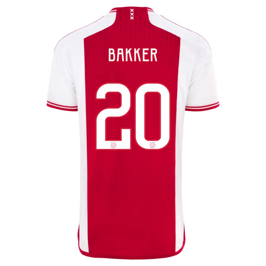 Hombre Camiseta Eshly Bakker #20 Rojo Blanco 1ª Equipación 2023/24 La Camisa México