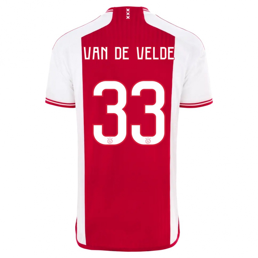 Hombre Camiseta Jonna Van De Velde #33 Rojo Blanco 1ª Equipación 2023/24 La Camisa México