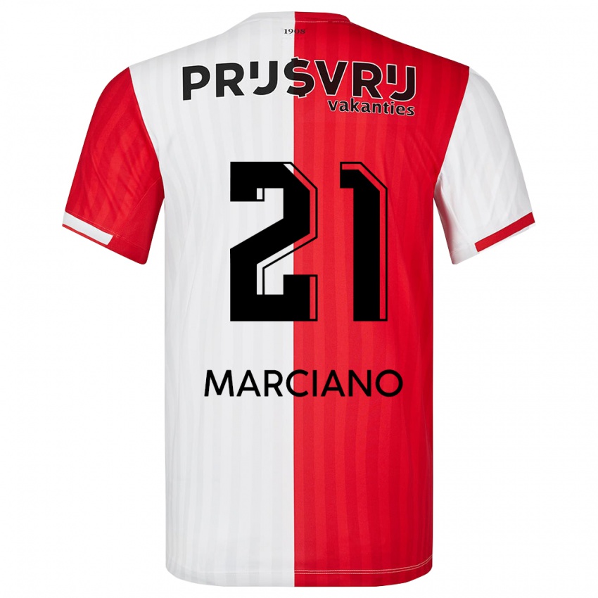 Hombre Camiseta Ofir Marciano #21 Rojo Blanco 1ª Equipación 2023/24 La Camisa México